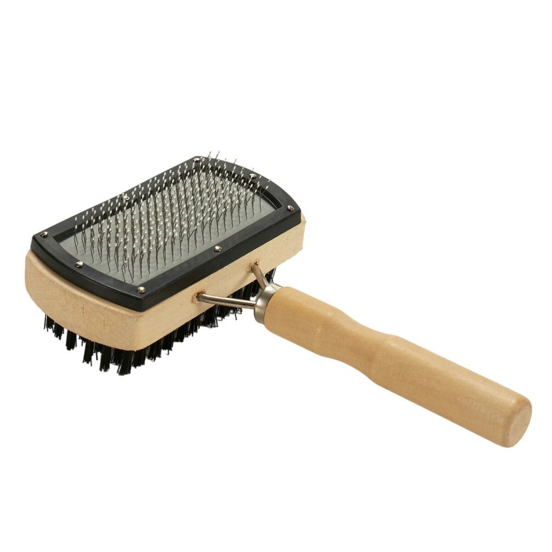 Brosse pour Chiens Marron Gris 10 x 17 x 5 cm Double (12 Unités)