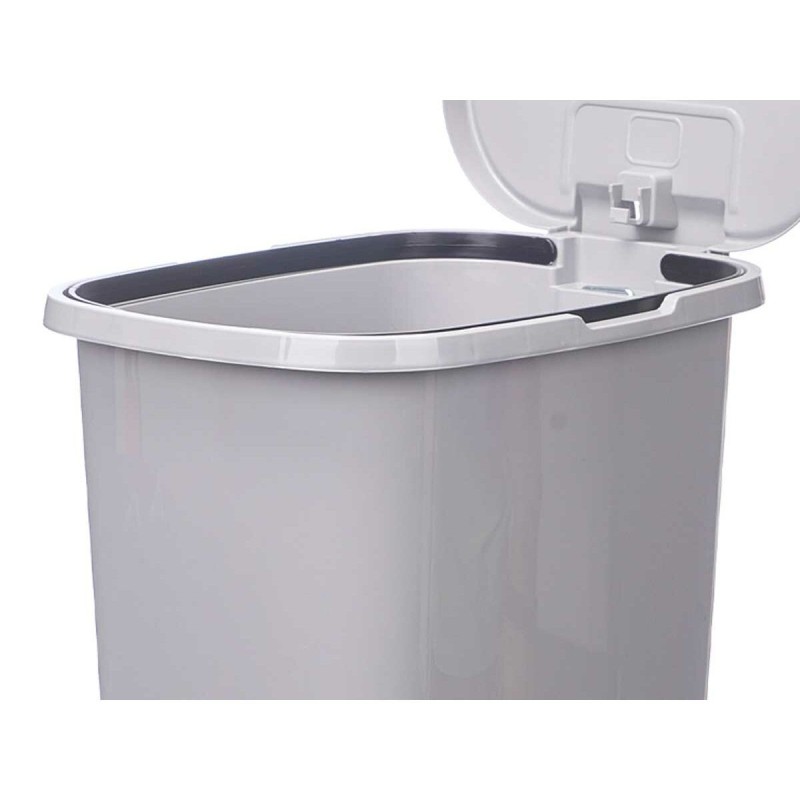 Poubelle à pédale ABK-142 1 Gris Plastique 25 L (6 Unités)