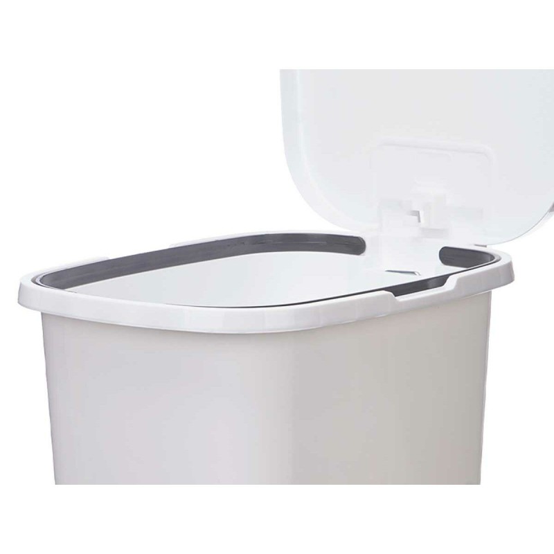 Poubelle à pédale ABK-142 2 Blanc Plastique 25 L (6 Unités)