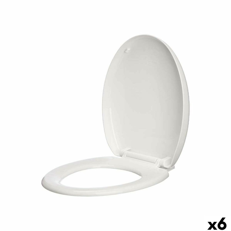 Abattant WC Berilo B6618A Blanc polypropylène 37 x 4 x 43 cm (6 Unités)