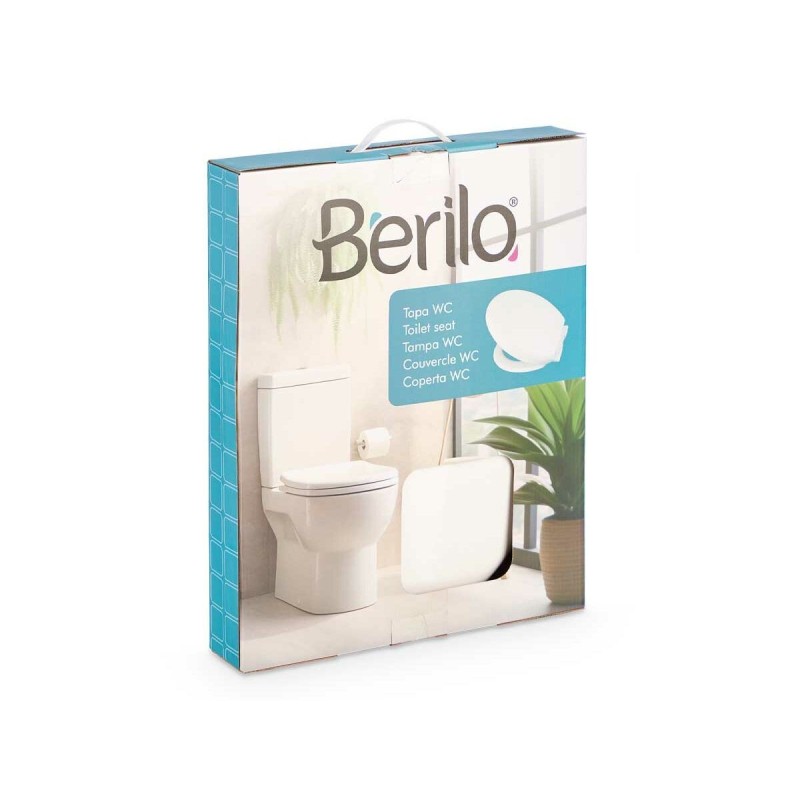 Abattant WC Berilo B6618A Blanc polypropylène 37 x 4 x 43 cm (6 Unités)