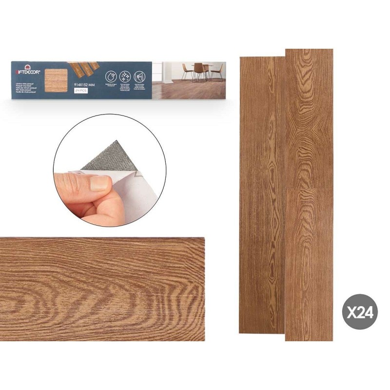 Autocollants GiftDecor Parquet Marron 24 Unités