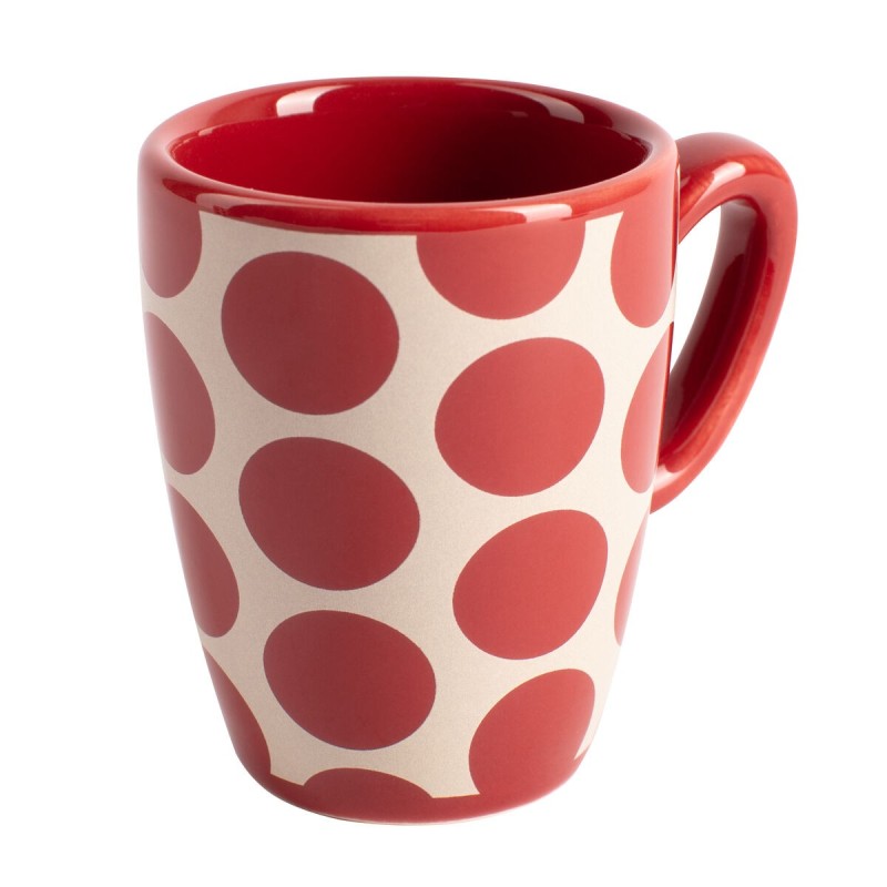 Lot de tasses avec soucoupes Benetton Rouge Grès Taupes 4 Pièces