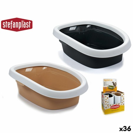 Bac à litière pour chats Stefanplast PR403Q Beige Anthracite Plastique 38