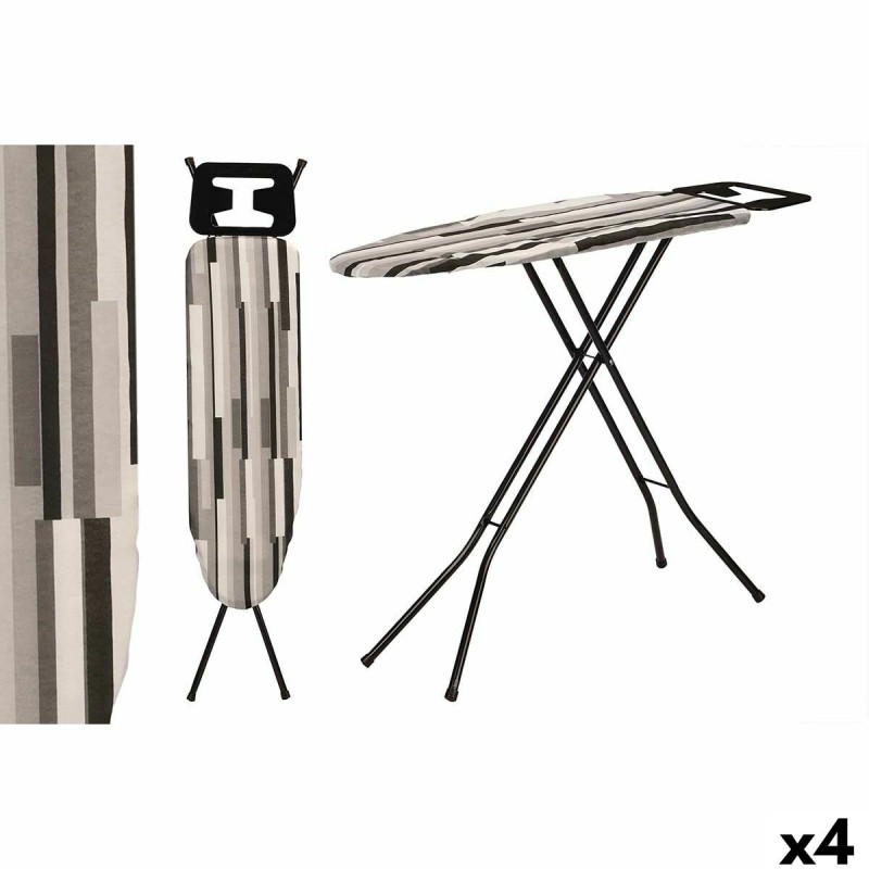 Table à Repasser Kipit 18358 - CB-143 Blanc Noir Gris Métal Tissu (4 Unités)