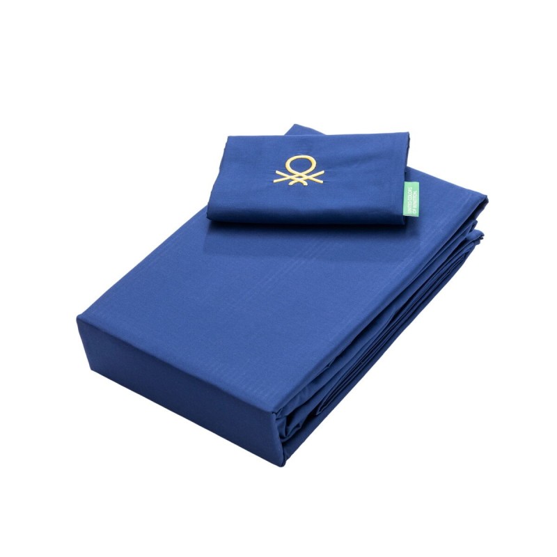 Jeu de draps Benetton Bleu Individuel 3 Pièces