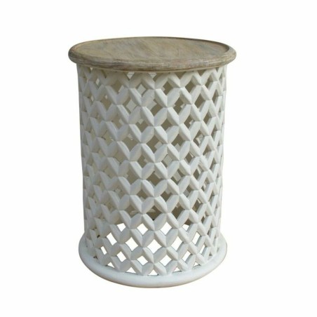 Table d'appoint DKD Home Decor Blanc Naturel Bois de manguier 45 x 45 x 62 cm