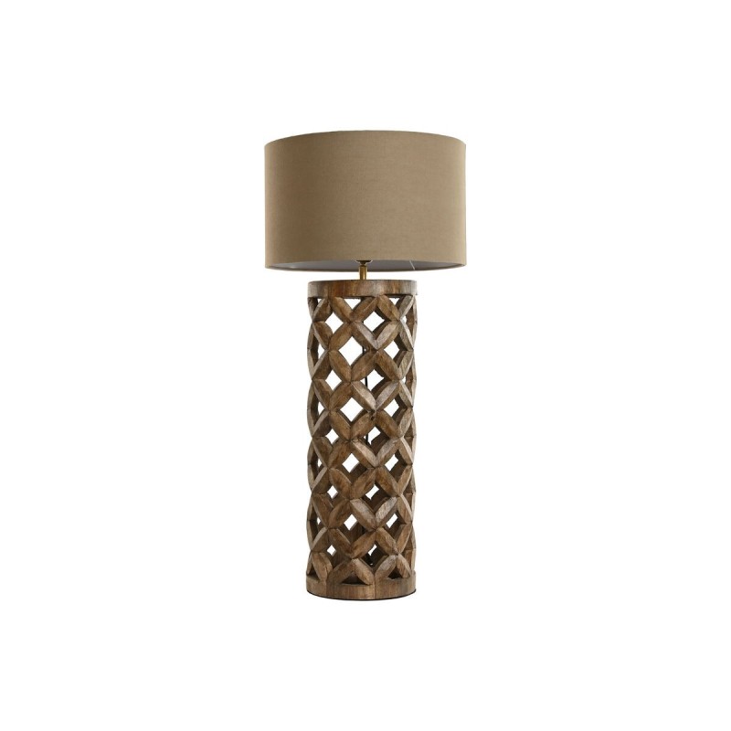 Lampe de bureau Home ESPRIT Beige Naturel Bois de manguier 50 W 220 V 35