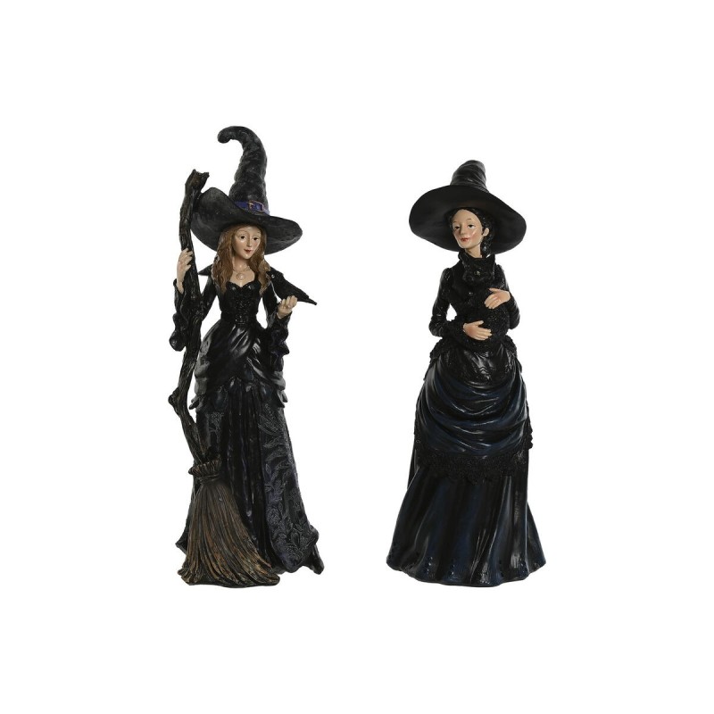 Figurine Décorative Home ESPRIT Noir Lila 12 x 10 x 34 cm (2 Unités)