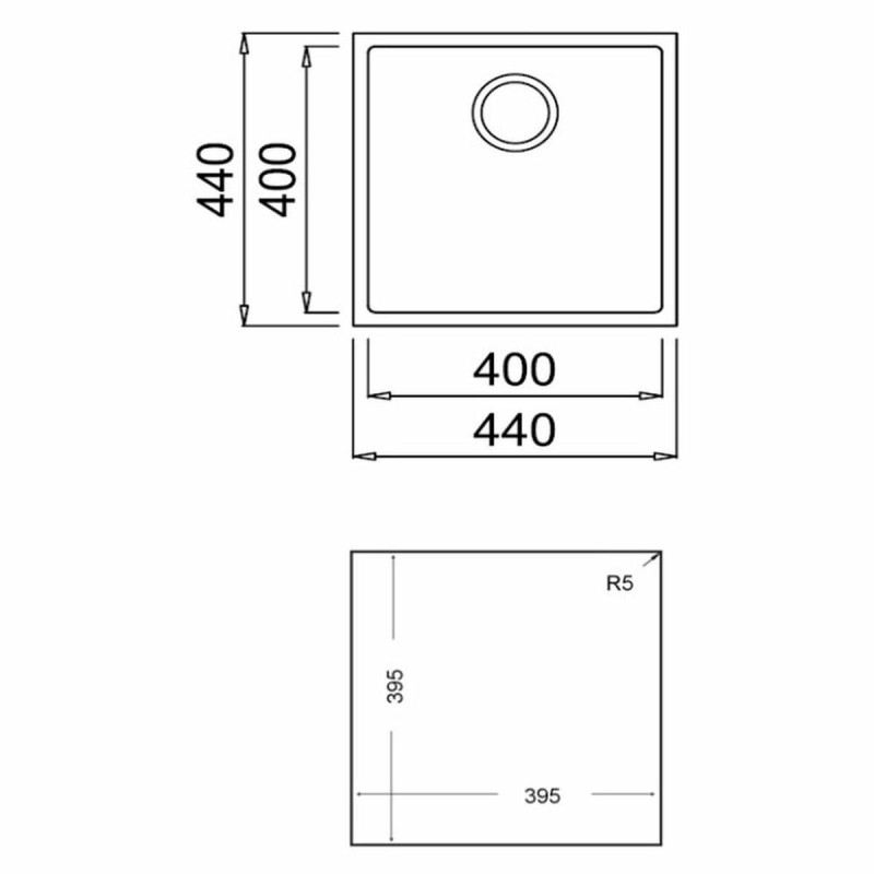 Évier simple Teka Square 40.40 TG