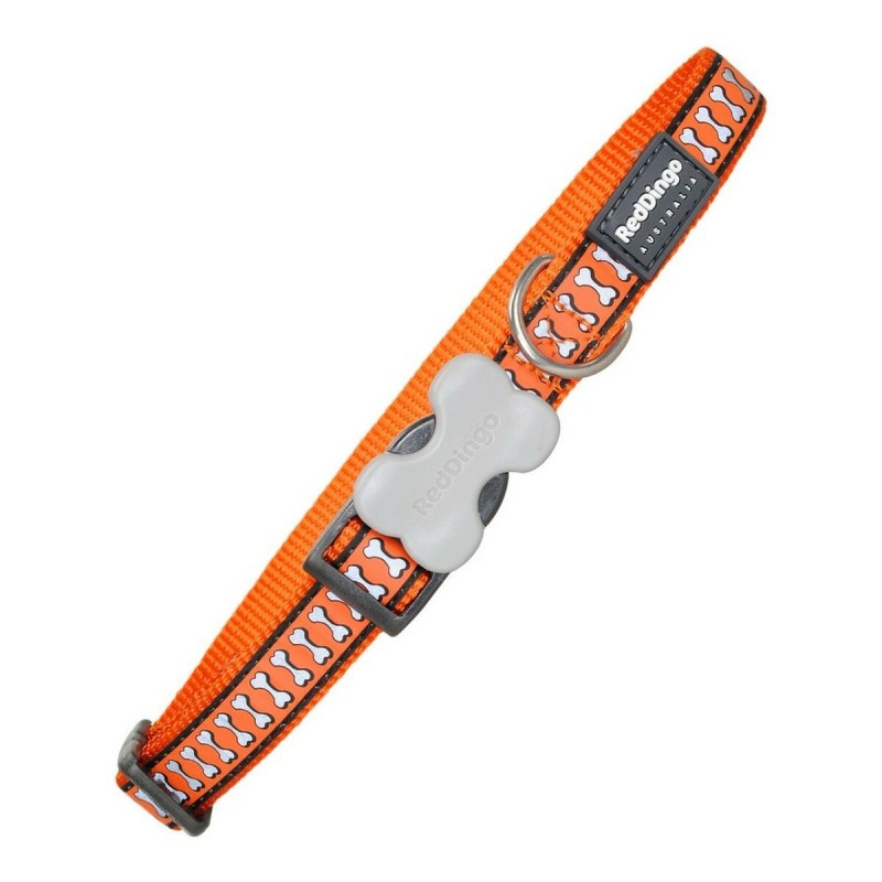 Collier pour Chien Red Dingo Réfléchissant Os Orange (1