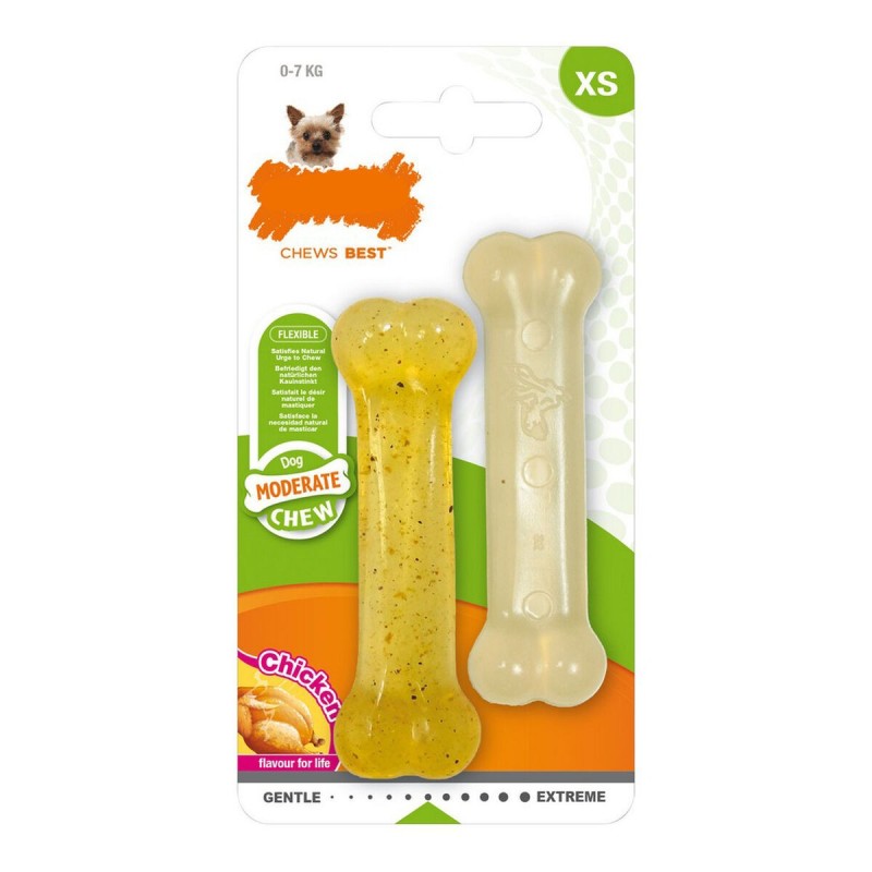 Jouet pour chien Nylabone Moderate Chew Twin Thermoplastique Poulet XS (2 pcs)