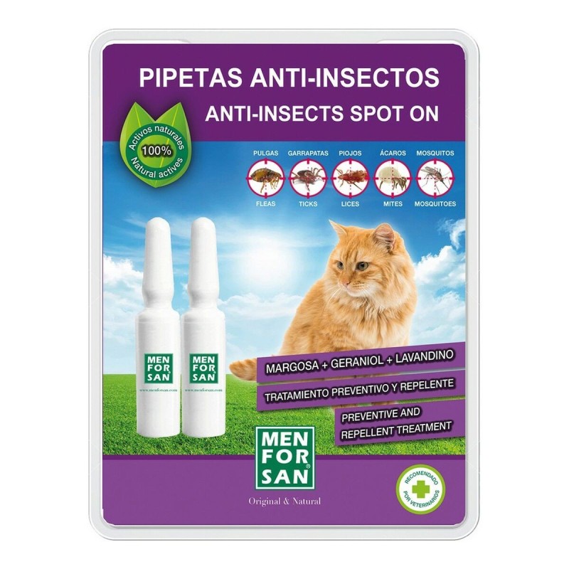 Répulsif d'insectes Menforsan 2 Unités Pipettes Chat