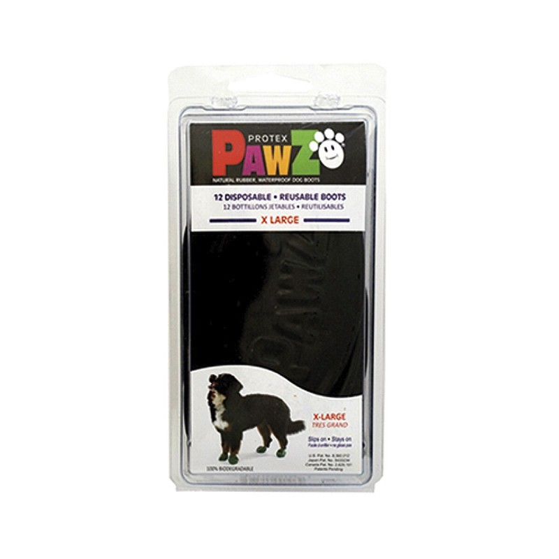 Bottes Pawz Chien 12 Unités Noir Taille XL