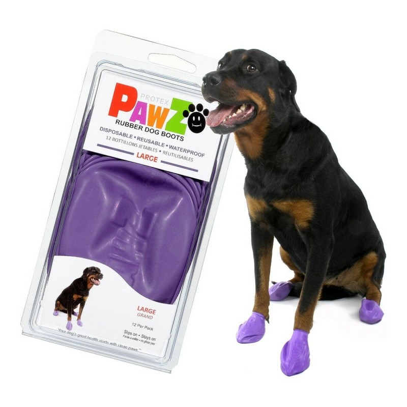 Bottes Pawz Chien 12 Unités Violet Taille L