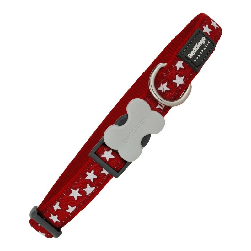 Collier pour Chien Red Dingo Lisse Étoile Etoiles (1