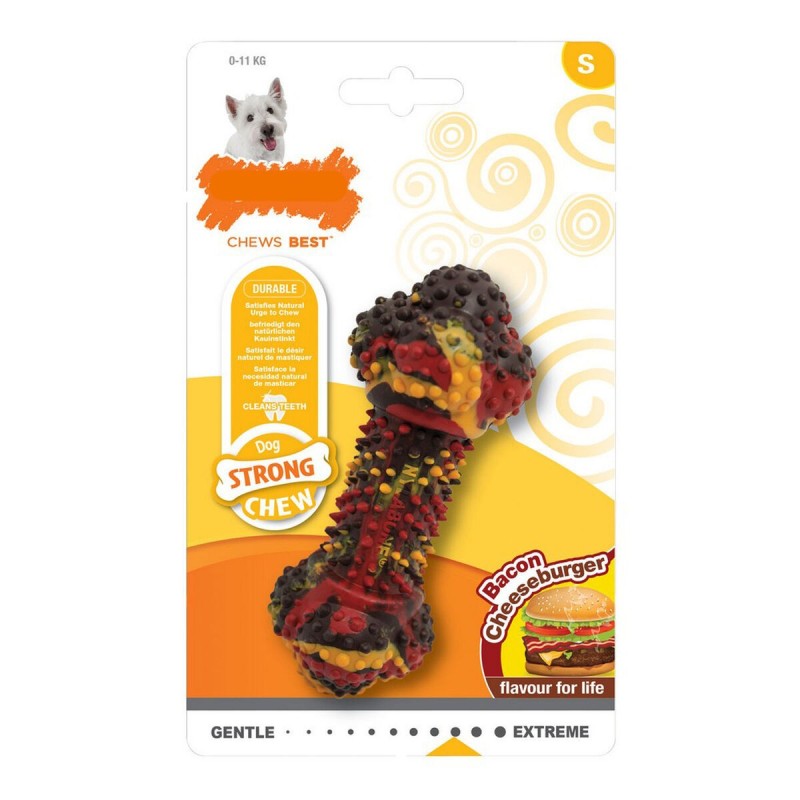 Jouet pour chien Nylabone Strong Chew Bacon Fromage Hamburgers Caoutchouc Taille S