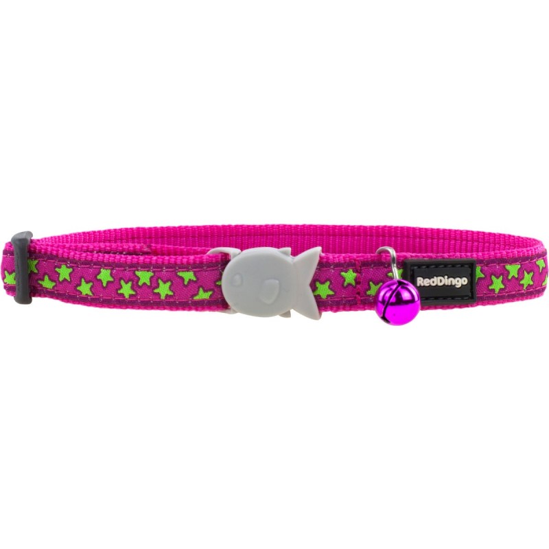 Collier pour Chien Red Dingo STYLE STARS LIME ON HOT PINK 41-63 cm