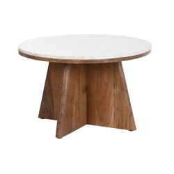 Table Basse DKD Home Decor Marbre Acacia (70 x 70 x 43 cm)