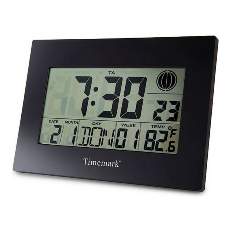 Horloge Murale avec Thermomètre Timemark Noir (24 x 17 x 2 cm)