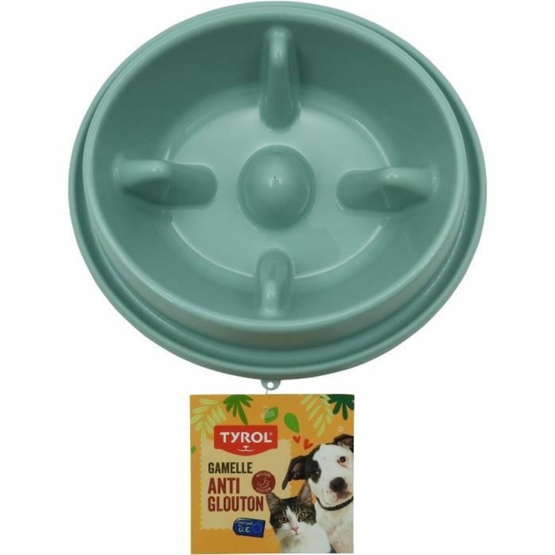 Gamelle à Alimentation Lente pour Animaux de Compagnie Tyrol Bleu Plastique Ø 20 cm 950 ml