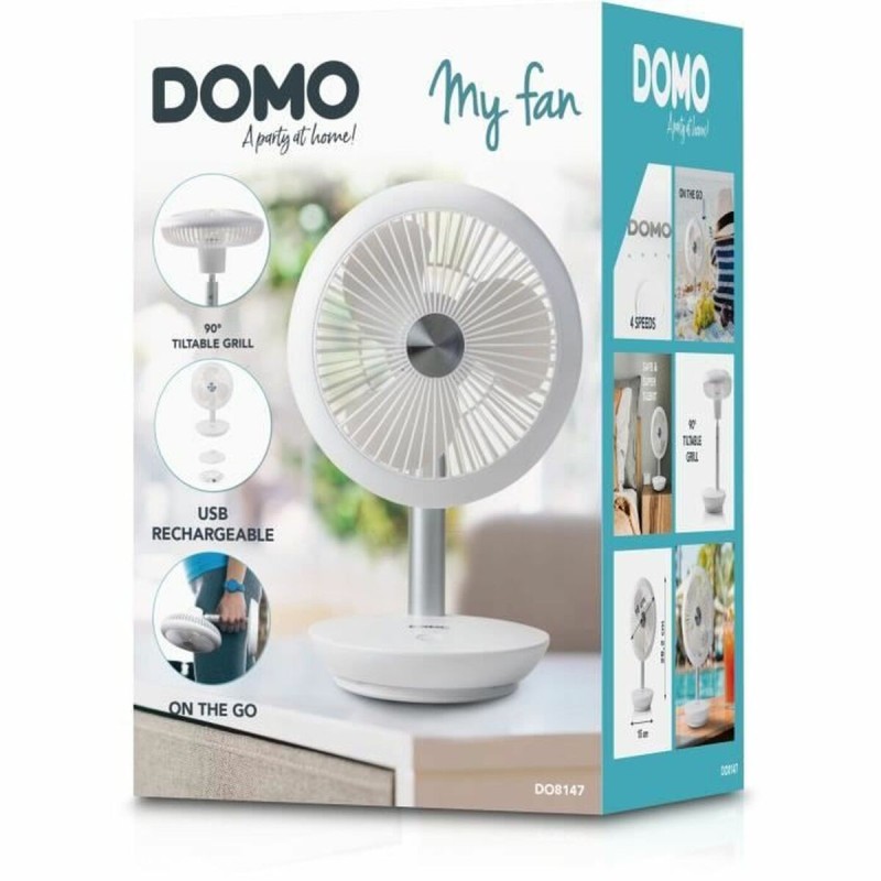 Ventilateur de Bureau DOMO DO8147 Blanc 5 W