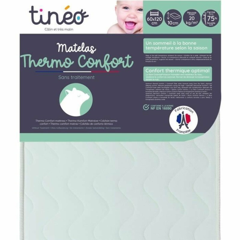 Matelas pour lit de bébé Tineo Thermo comfort 120 x 60 x 10 cm