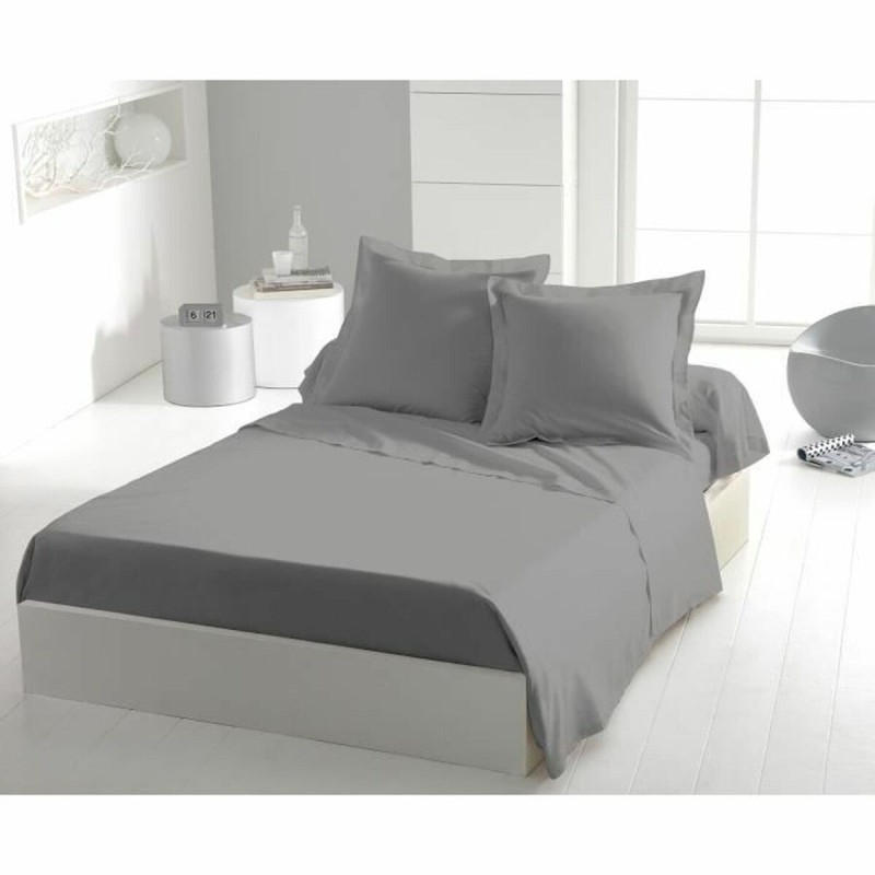 Jeu de draps HOME LINGE PASSION Flat sheet Gris Lit simple 180 x 290 cm