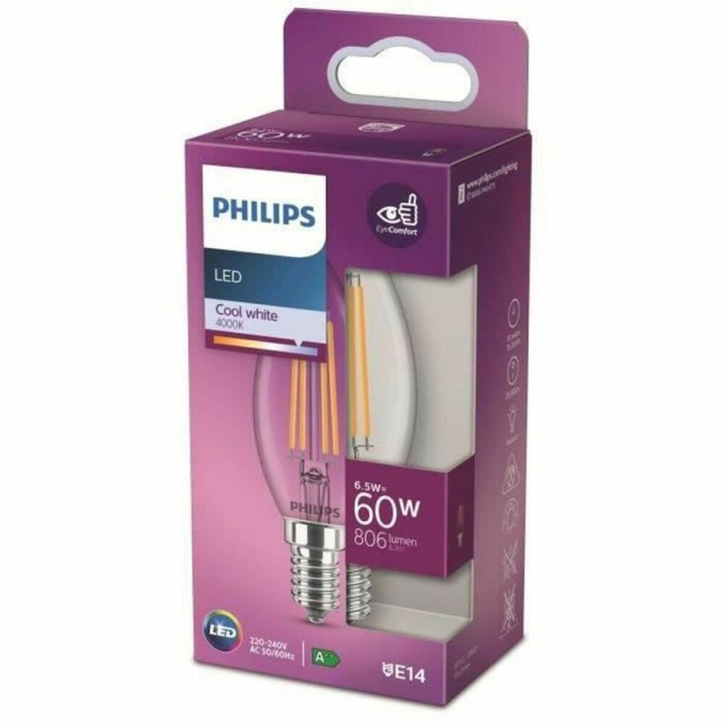 Ampoule LED Bougie Philips Blanc froid 6500K E14