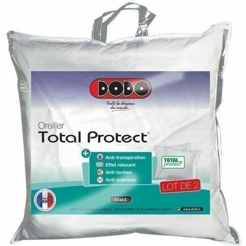 Oreiller DODO Total Protect Blanc 65 x 65 cm (2 Unités)