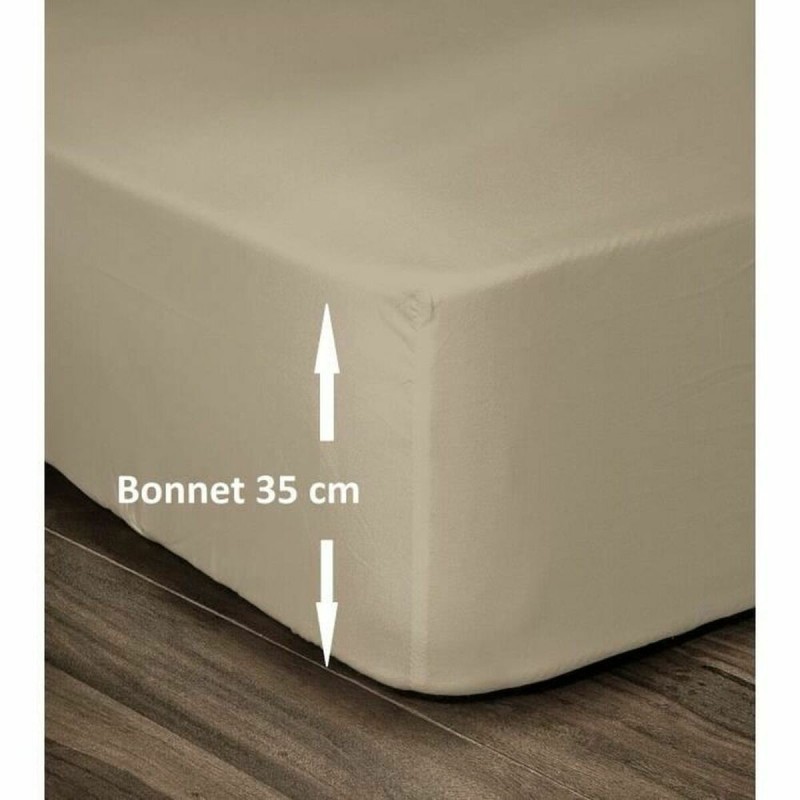 Drap housse Lovely Home Beige Lit double 140 x 190 cm