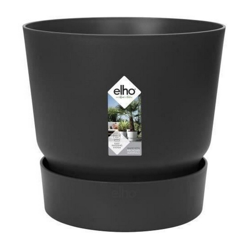 Pot Elho Greenville Noir Plastique Ronde Rond Ø 30 cm Ø 29