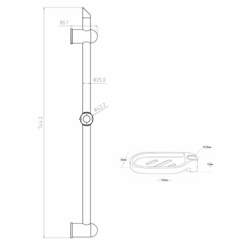 Barre de douche Rousseau Acier inoxydable 60 cm