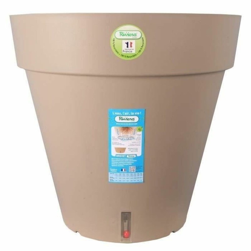 Pot Riviera Marron Taupe polypropylène Plastique Rond Ballon Ø 50 cm