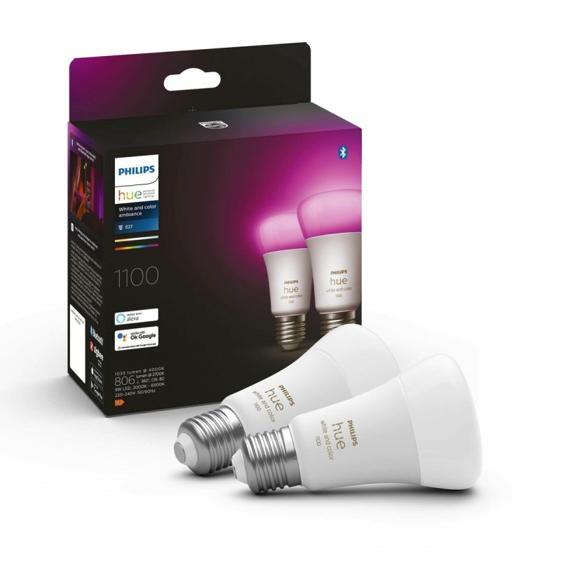 Ampoule à Puce Philips Pack de 2 E27 Blanc F 9 W E27 806 lm (6500 K)