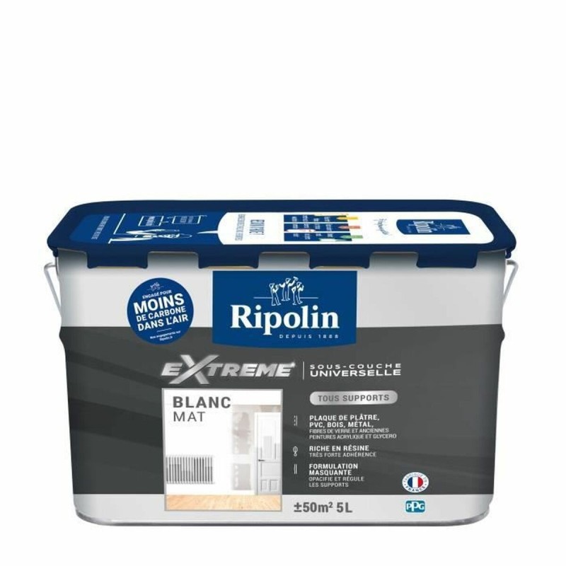 Peinture Ripolin Universal Mat 5 L Apprêt Blanc