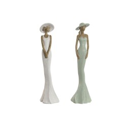 Figurine Décorative Home ESPRIT Blanc Vert Femme 7