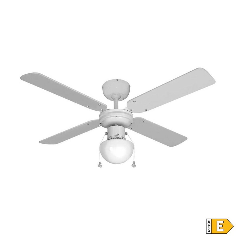 Ventilateur de Plafond avec Lumière EDM 33800 Caribe Blanc 50 W