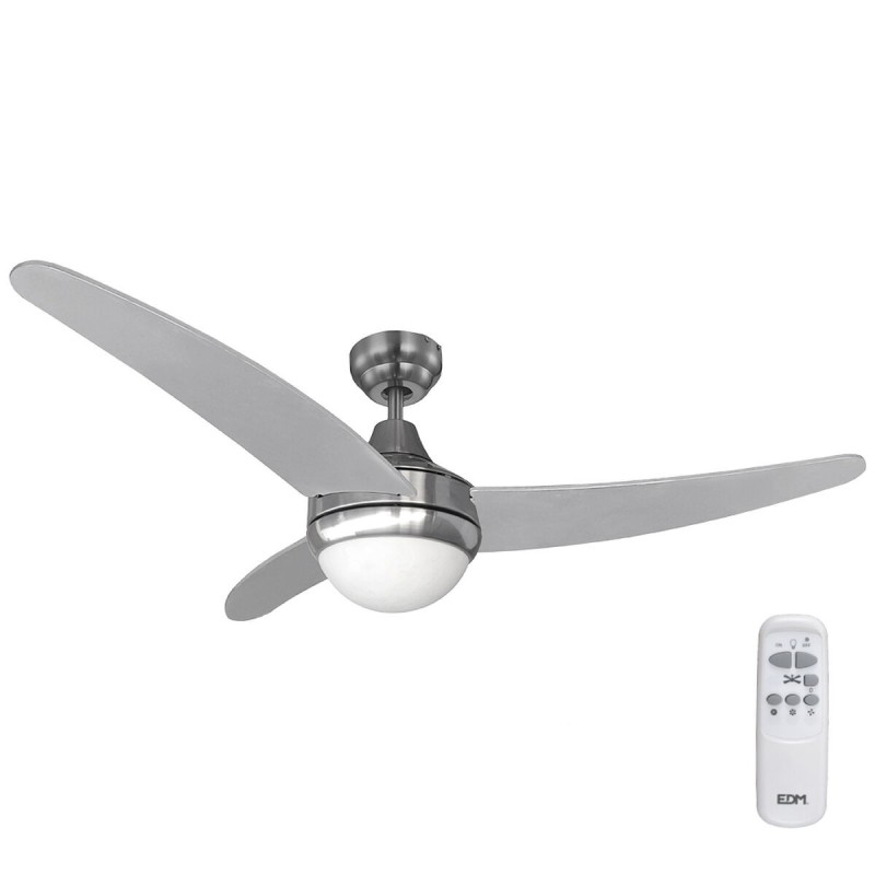 Ventilateur de Plafond avec Lumière EDM 33804 Egeo Argenté 60 W