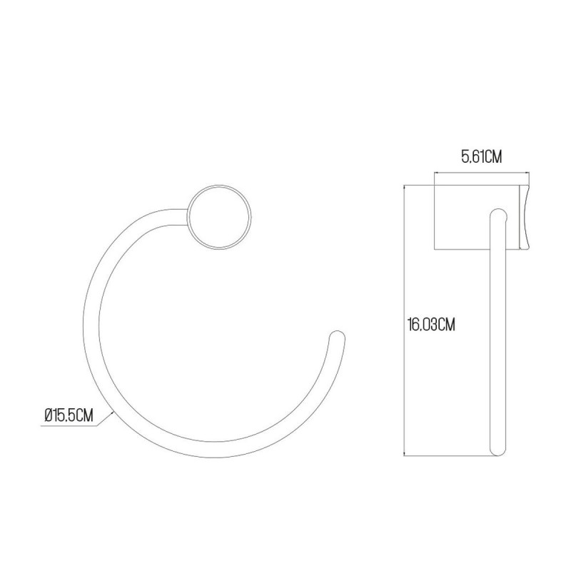 Porte-serviettes EDM 01379 Argenté Acier inoxydable