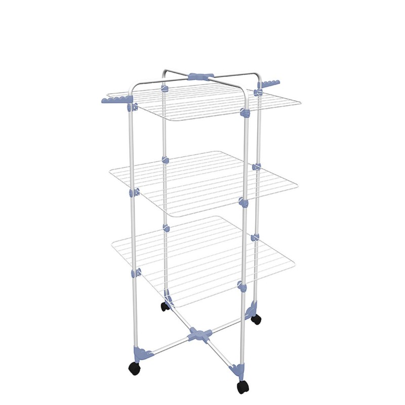 Étendoir Pliable à Roulettes Gimi 153580 Modular 3 Argenté Acier (30 m)