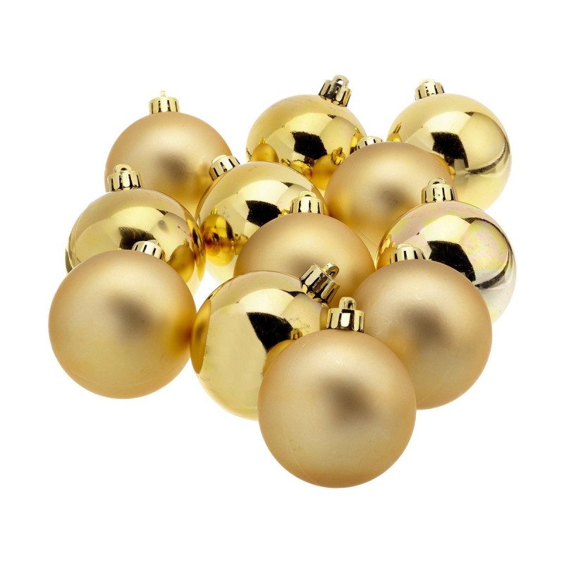 Boules de Noël Decoris Doré Plastique 12 Unités