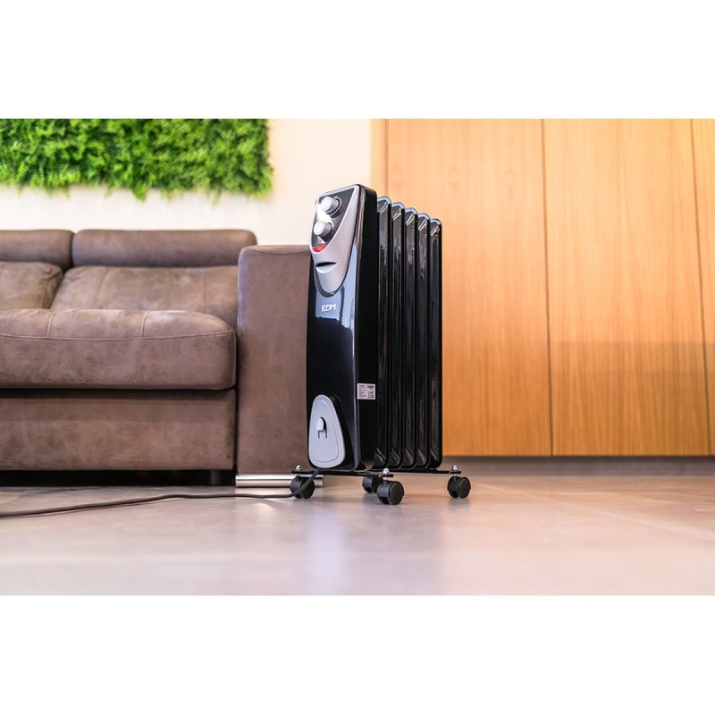 Radiateur EDM 07127 Black Edition Noir/Gris 1500 W