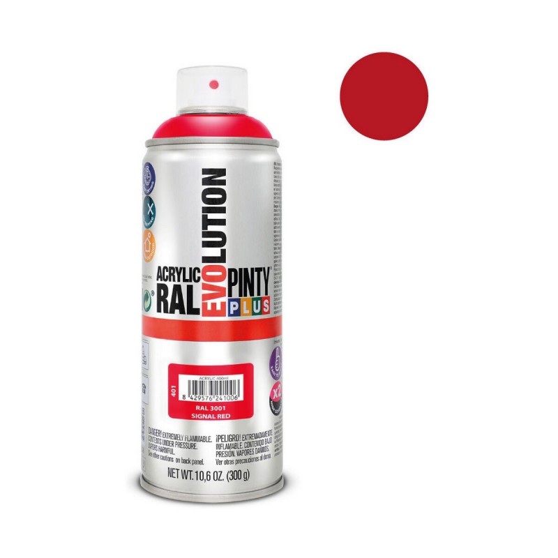 Peinture en spray Pintyplus Evolution RAL 3001 400 ml Signal Red