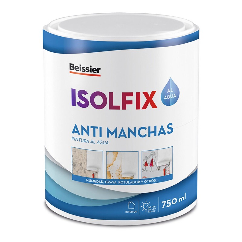 Peinture acrylique Beissier 70249-012 Isolfix Antitaches Blanc 750 ml