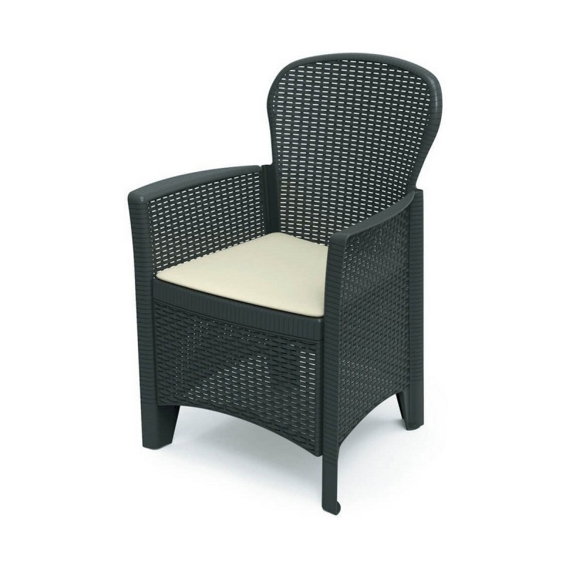 Chaise de jardin IPAE Progarden Folia Anthracite polypropylène (60 x 58 x 89 cm)