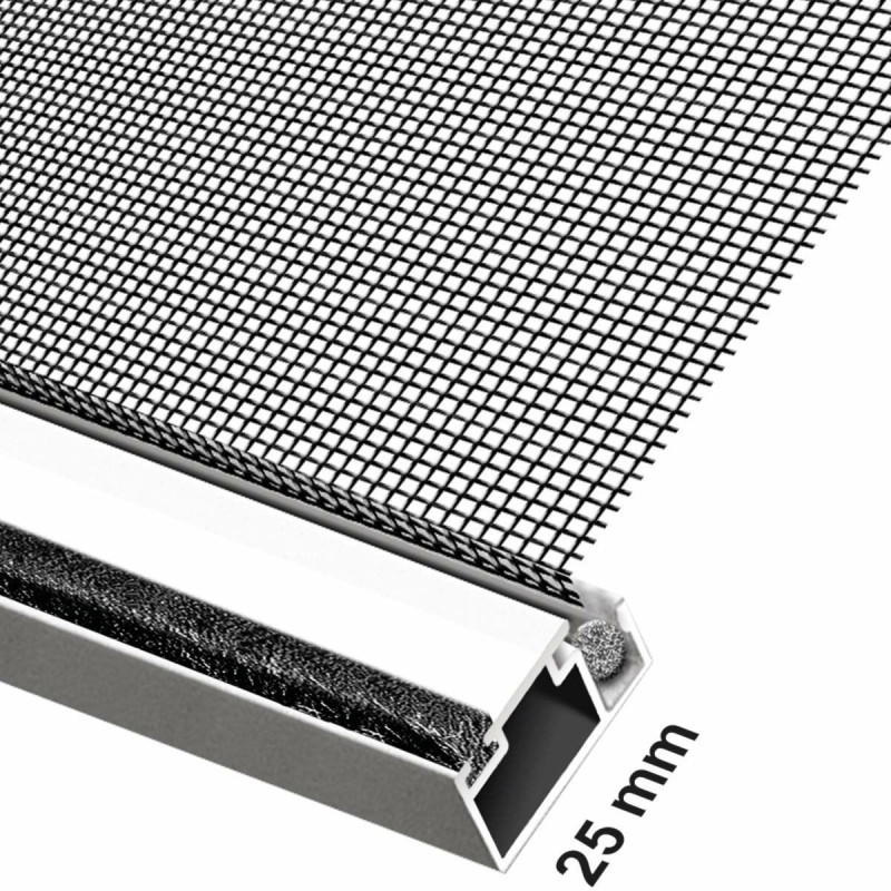 Moustiquaire Schellenberg Porte Fibre de Verre Aluminium Blanc (100 x 210 cm)