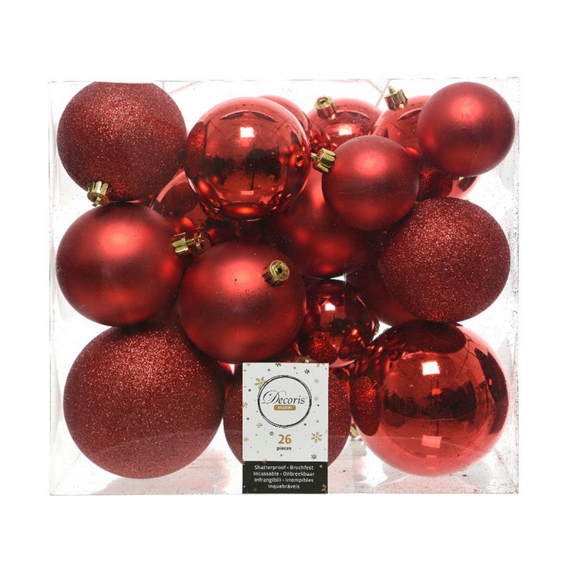 Boules de Noël Decoris Rouge