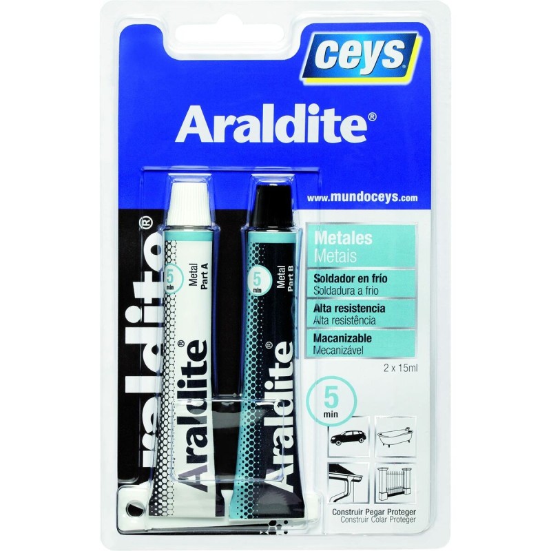 Adhésif instantané Ceys Araldite Métal 2 Pièces 1 Pièce