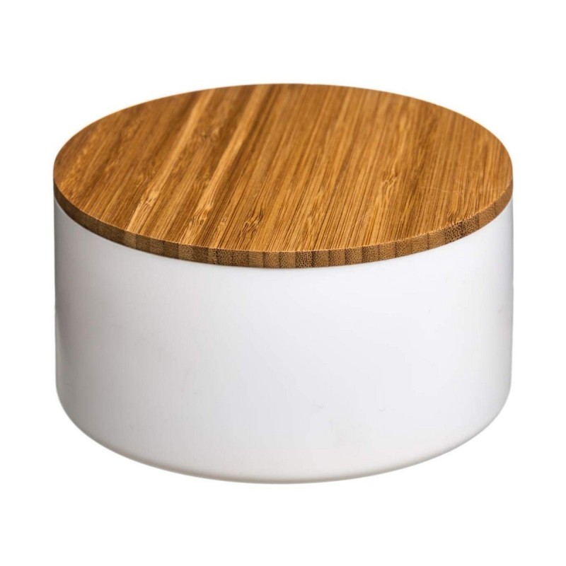 Boîte de rangement avec couvercle 5five Simply Smart Natureo Blanc Naturel verre Bambou ABS ø 13